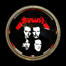 Black Album Four Faces Offset Printed Pin