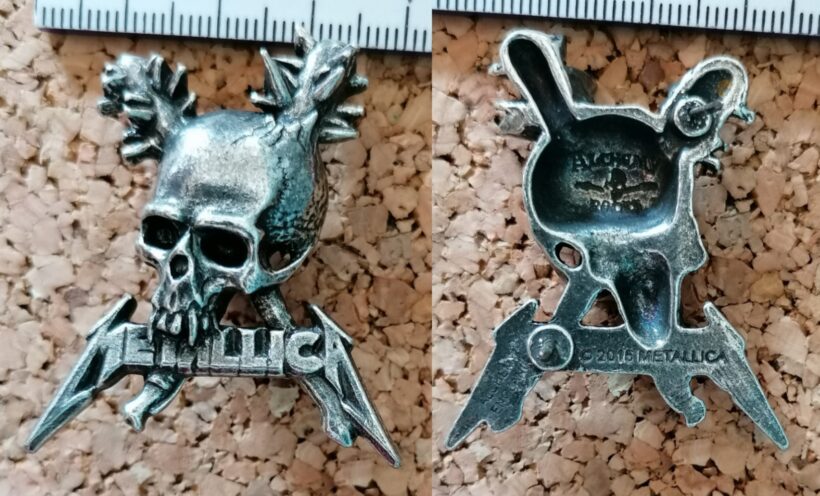 Second picture of X Second picture of Damage Inc. Pewter Pin