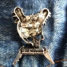 Back of Damage Inc. Pewter Pin Back of Damage Inc. Pewter Pin