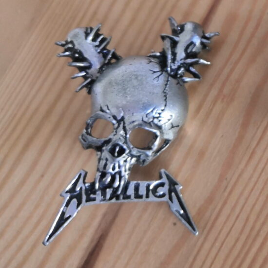 Damage Inc. Pewter Pin With Black Logo