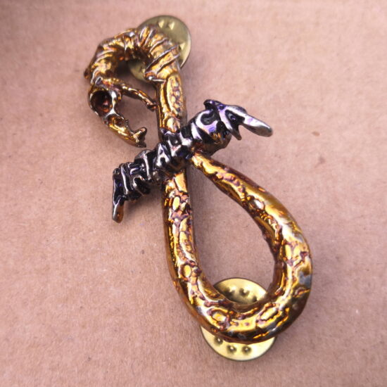 Don't Tread On Me Pewter Pin Gold Body & Silver Logo