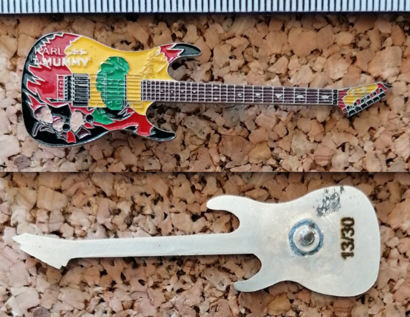 Second picture of X Second picture of ESP "Karloff The Mummy" Guitar Enamel Pin