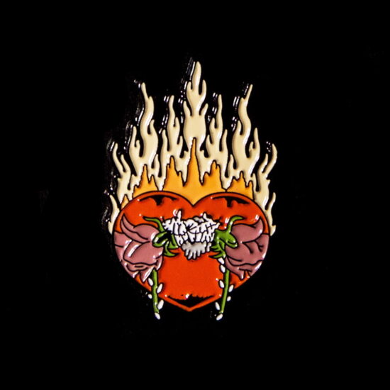 Flaming Heart Enamel Pin