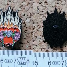 Second picture of Flaming Heart Enamel Pin