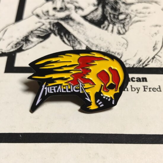 Flaming Skull Enamel Pin