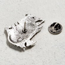 Back of Flaming Skull Pewter Pin Back of Flaming Skull Pewter Pin