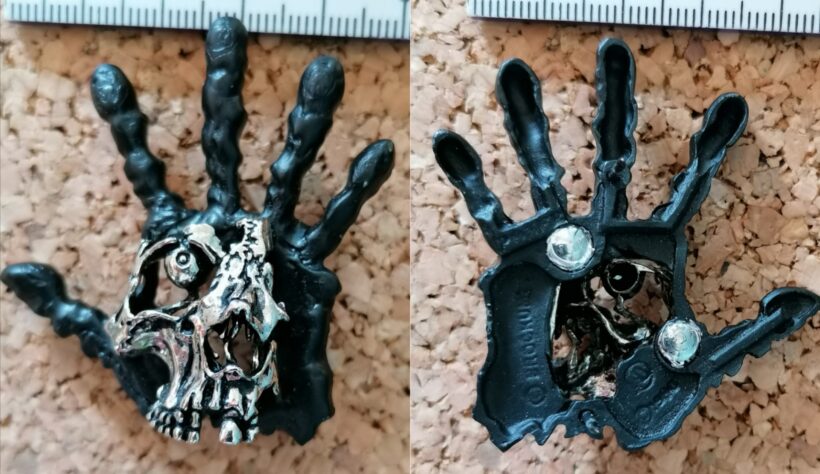 Second picture of Hand Of Fear Pewter Pin