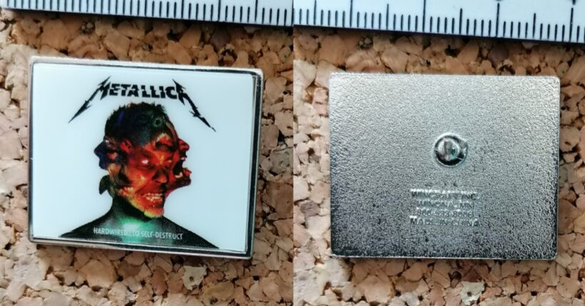 Second picture of Hardwired Album Cover Offset Printed Pin