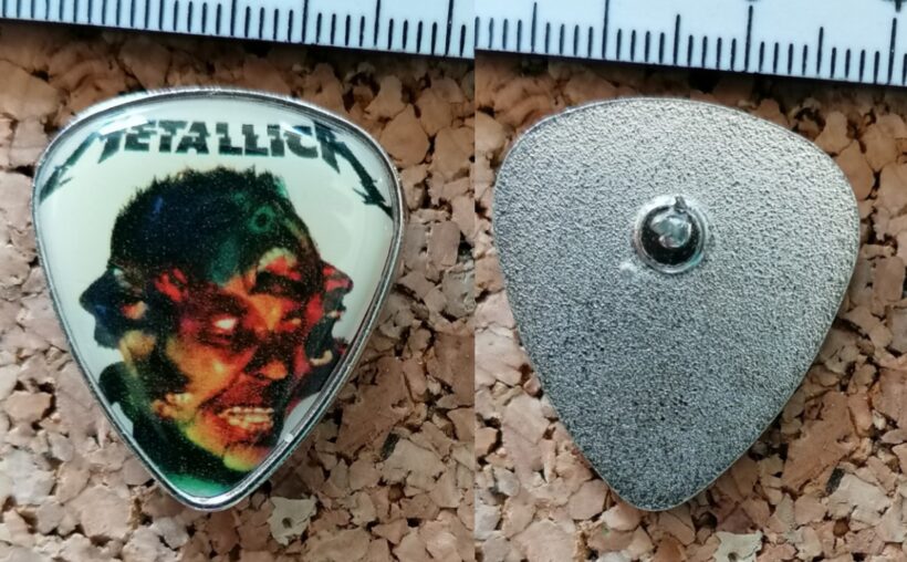 Second picture of X Second picture of Hardwired Artwork Guitar Pick Offset Printed Pin