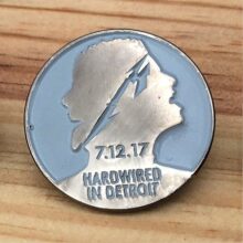 Hardwired In Detroit Enamel Pin
