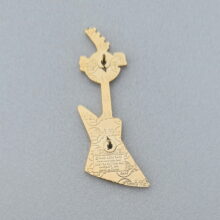 Back of HRC Atlantic City Wall Guitar Series Pin - ESP Cream Explorer