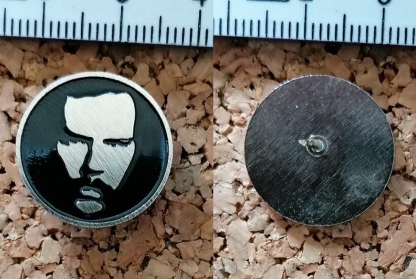 Second picture of X Second picture of James' Face Enamel Pin