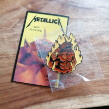 Packaging of Jump In The Fire Enamel Pin