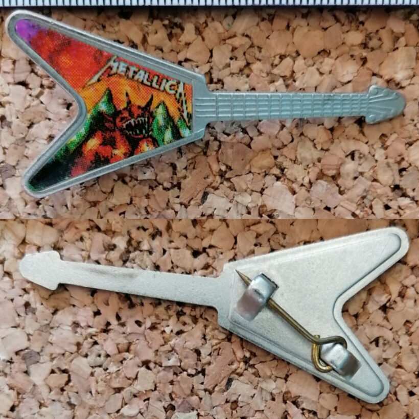 Second picture of X Second picture of Jump In The Fire Flying V Guitar Offset Printed Pin