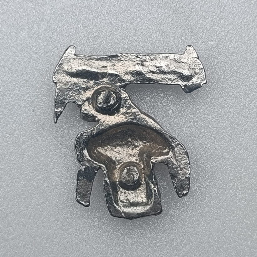 Back of Jump In The Fire Pewter Pin