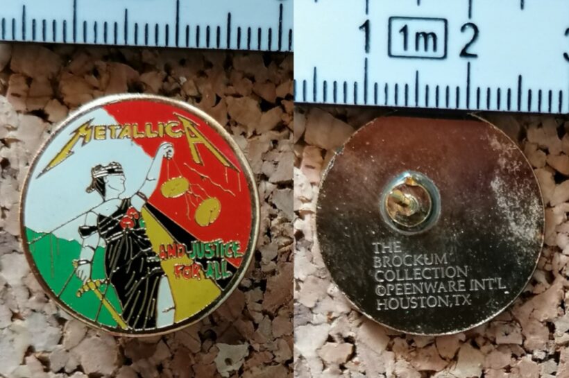 Second picture of X Second picture of Justice Album Cover Enamel Pin