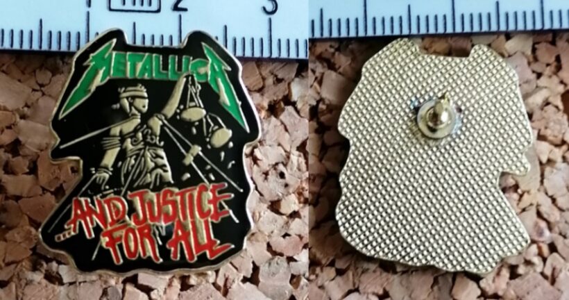 Second picture of X Second picture of Justice Album Cover Enamel Pin