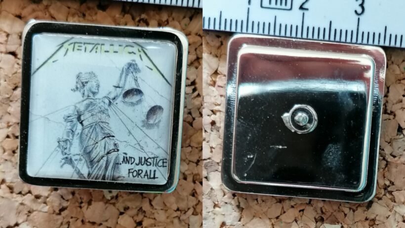 Second picture of X Second picture of Justice Album Cover Offset Printed Pin