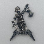 Justice Pewter Pin With Black Logo
