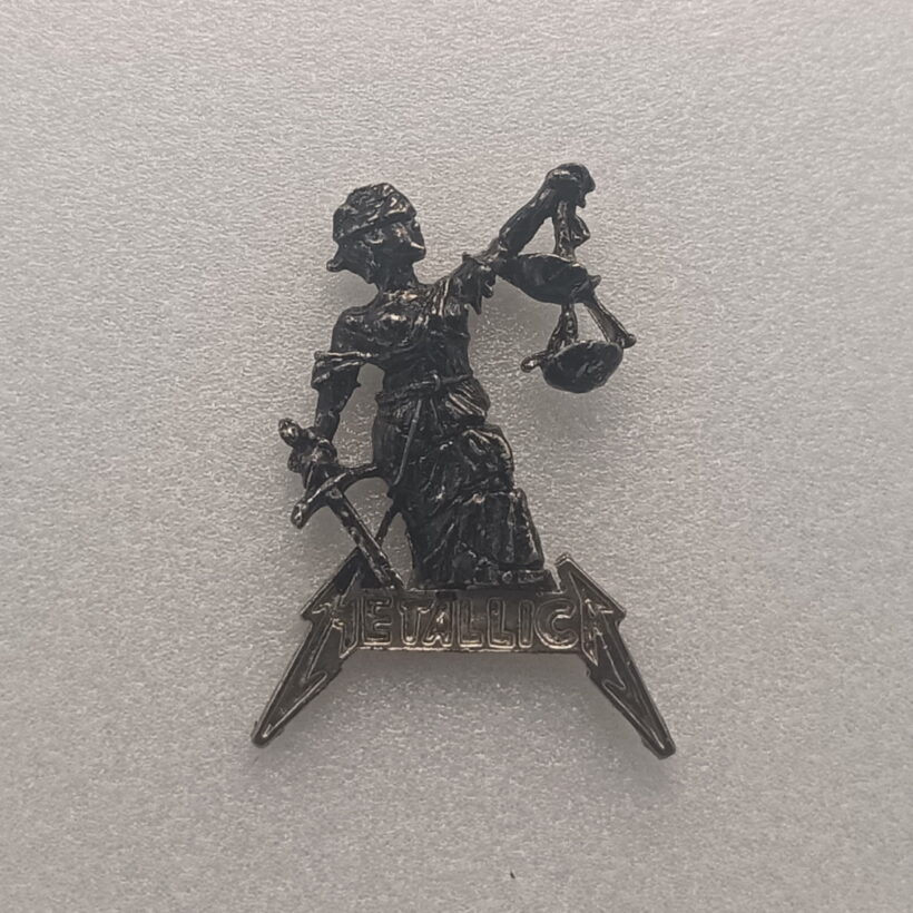 Justice Pewter Pin With Black Nickel Plating