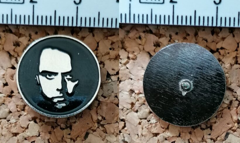 Second picture of X Second picture of Lars' Face Enamel Pin