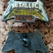 Second picture of Metallica Alcoholica 100% Proof Enamel Pin