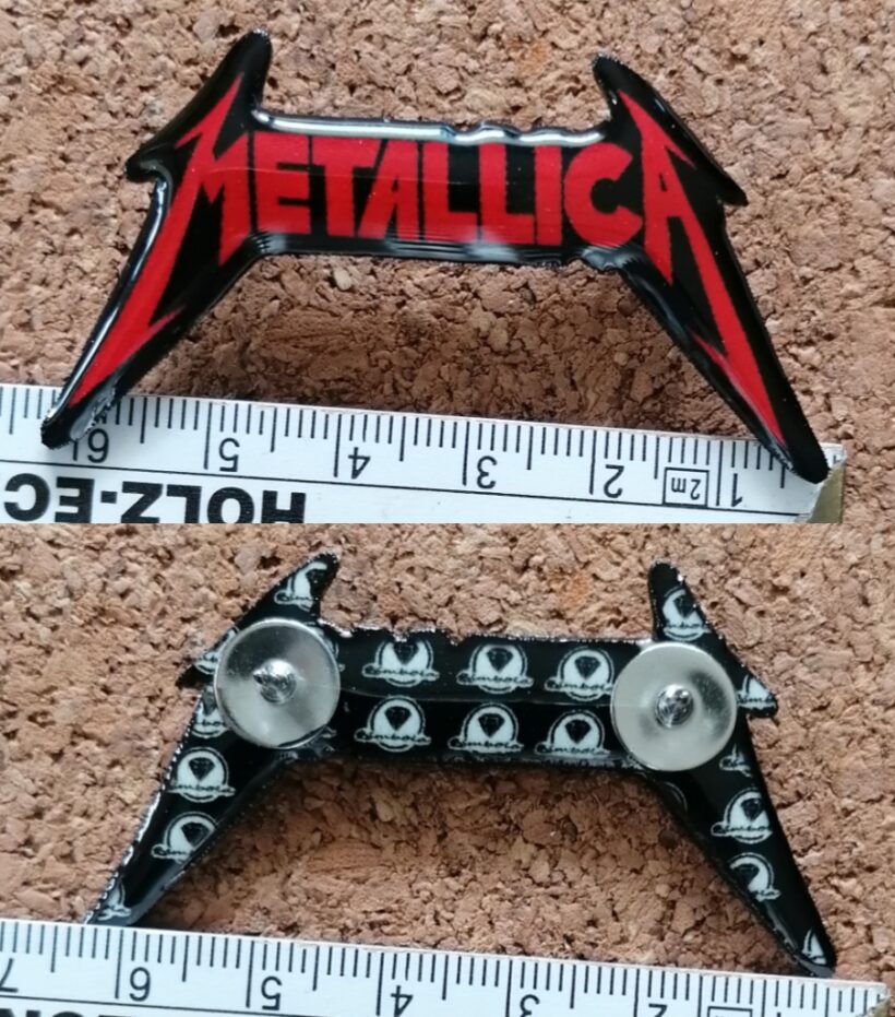 Second picture of X Second picture of Metallica Kill 'Em All Logo Acrylic Pin