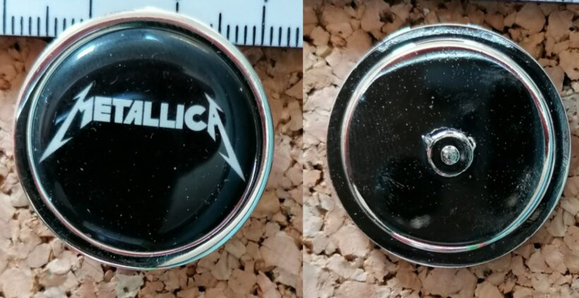 Second picture of Metallica Kill 'Em All Logo Offset Printed Pin