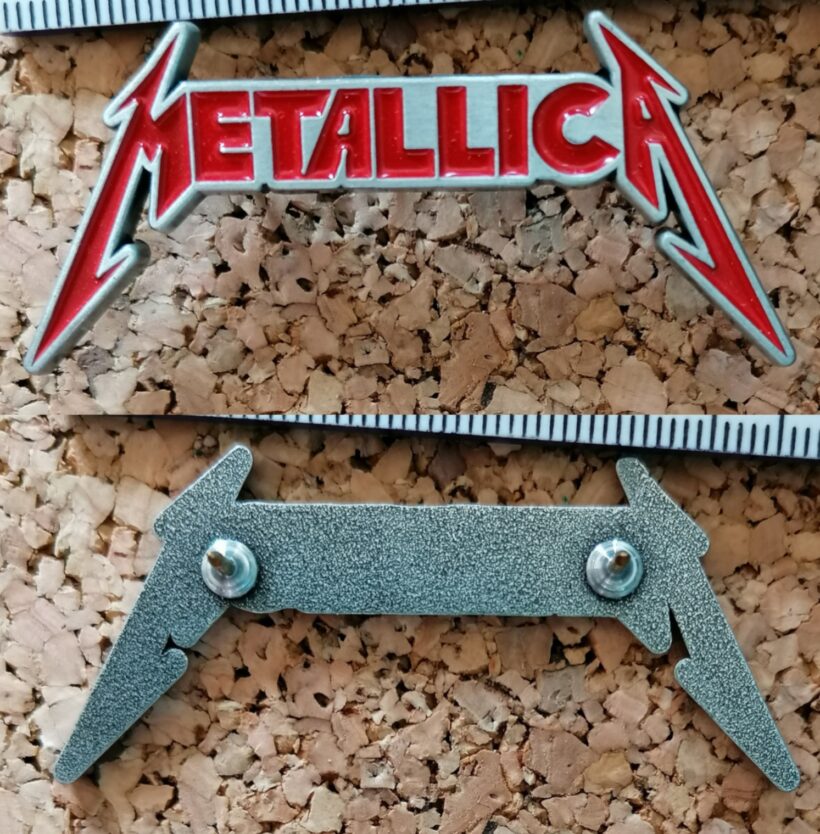 Second picture of X Second picture of Metallica Kill 'Em All Logo Red Enamel Pin