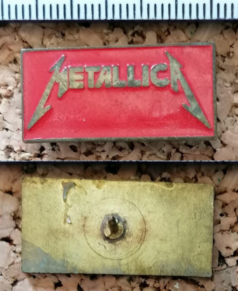 Second picture of X Second picture of Metallica Kill 'Em All Logo Square Enamel Pin