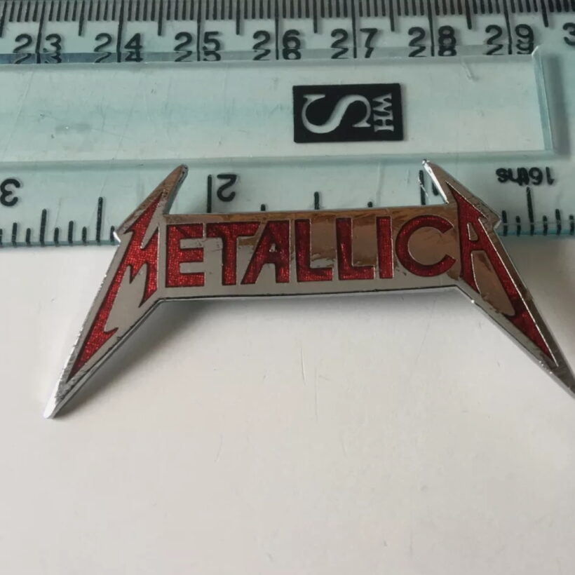 Third picture of Metallica Kill 'Em All Red Logo Hard Enamel Pin