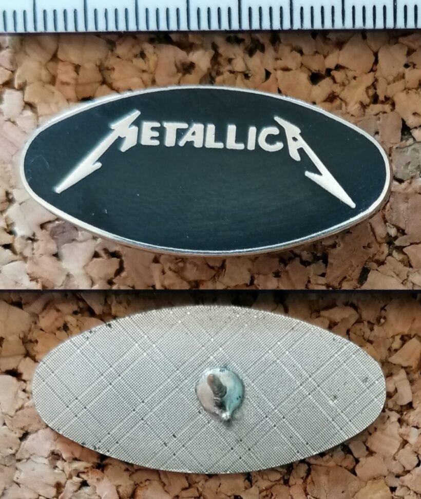 Second picture of X Second picture of Metallica Logo Elliptic Enamel Pin