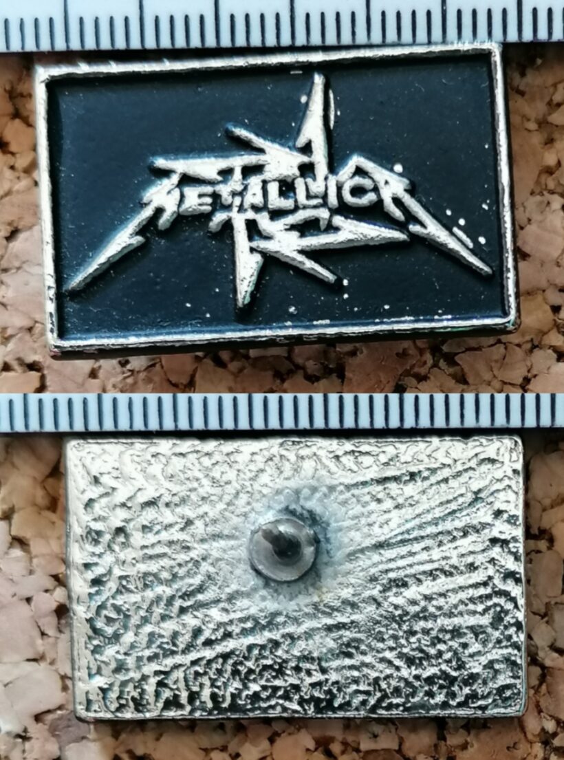 Second picture of Metallica Logo & Ninja Star Square Enamel Pin