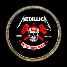 Metallica Metal Militia Offset Printed Pin Metallica Metal Militia Offset Printed Pin