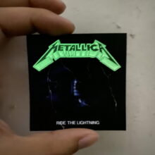 Glowing effect of Metallica Ride The Lightning Logo Enamel Pin