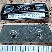 Second picture of X Second picture of Monsters Of Rock Moscow 1991 VHS Enamel Pin - Black