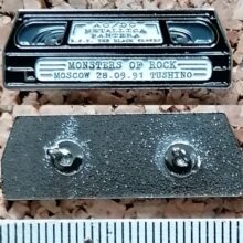 Second picture of X Second picture of Monsters Of Rock Moscow 1991 VHS Enamel Pin - White