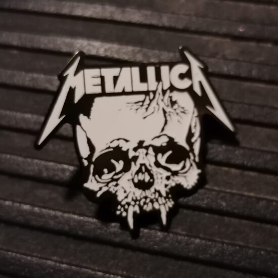 Pushead Skull and Logo Enamel Pin