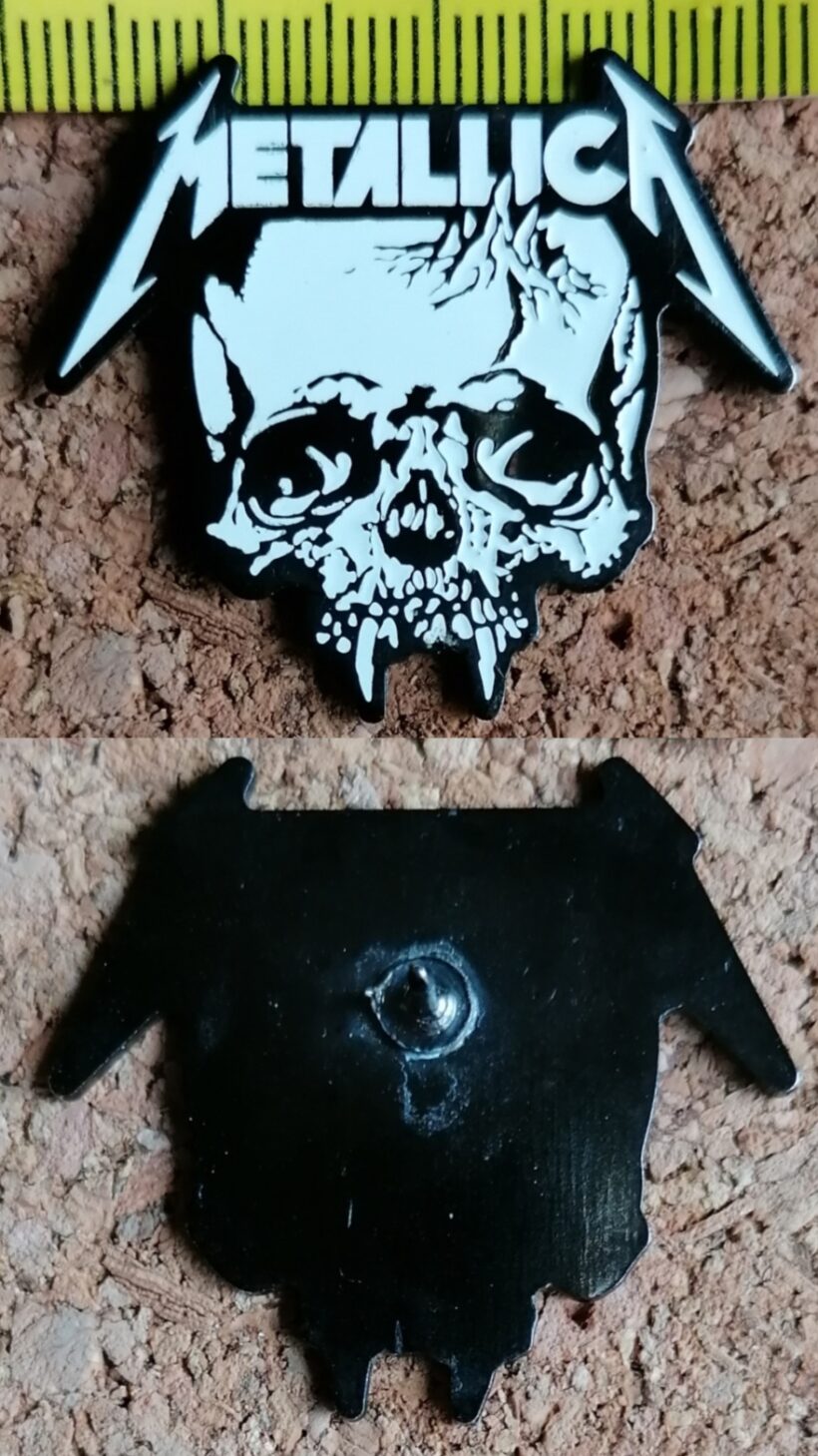 Second picture of X Second picture of Pushead Skull and Logo Enamel Pin