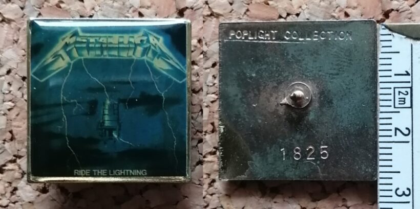 Second picture of X Second picture of Ride The Lightning Album Cover Offset Printed Pin