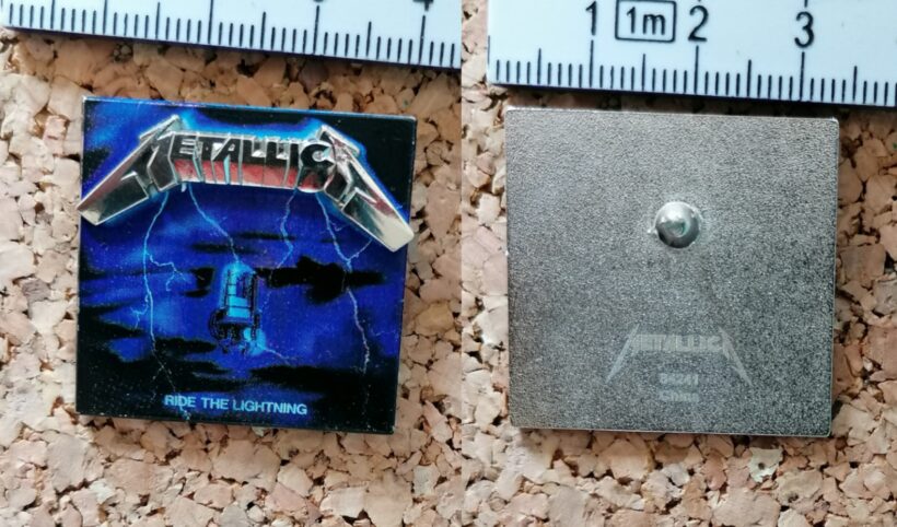 Second picture of X Second picture of Ride The Lightning Album Cover Printed Pin