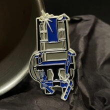 Ride The Lightning Electric Chair Enamel Pin