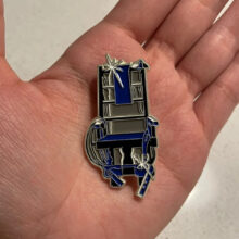 Second picture of Ride The Lightning Electric Chair Enamel Pin