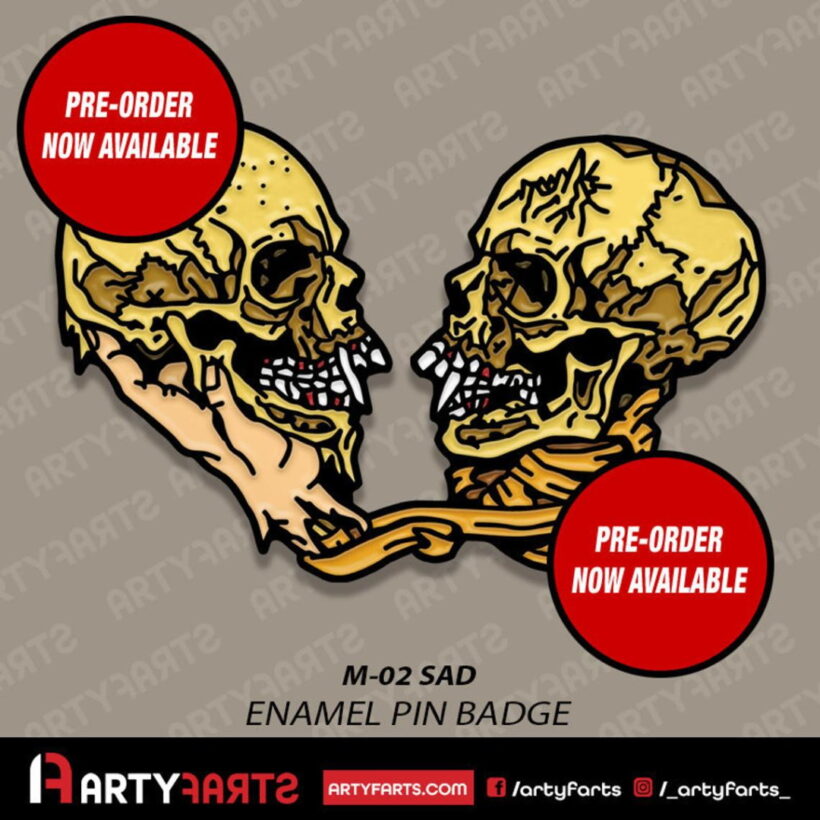 Ad used for Sad But True Enamel Pin