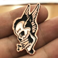 Singing Skull Enamel Pin