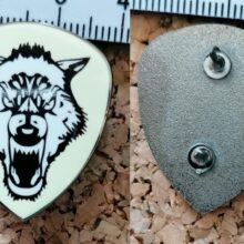 Second picture of White Fang Guitar Pick Enamel Pin