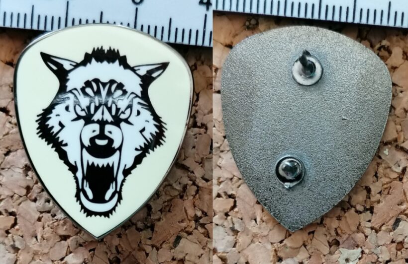 Second picture of White Fang Guitar Pick Enamel Pin