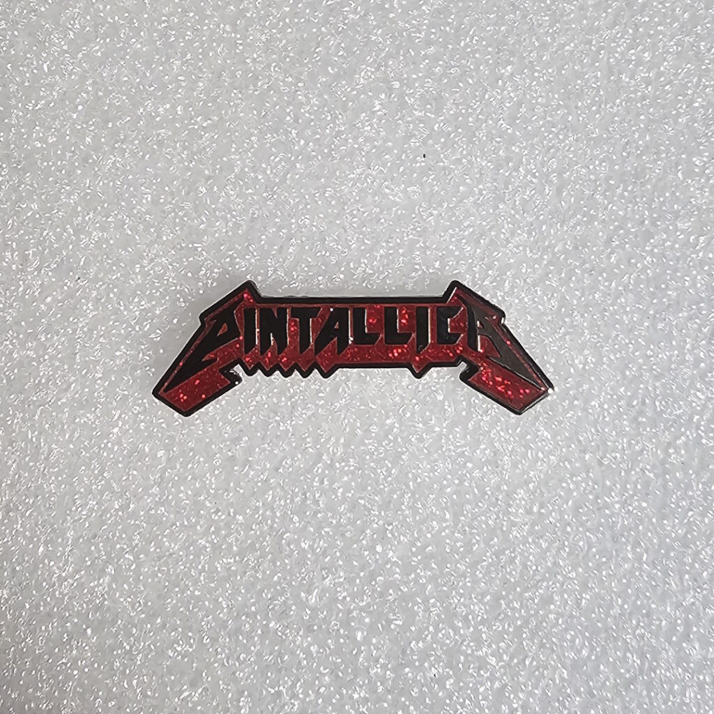 Pintallica Logo Hard Enamel Pin Blackgold Pin Em All 5663