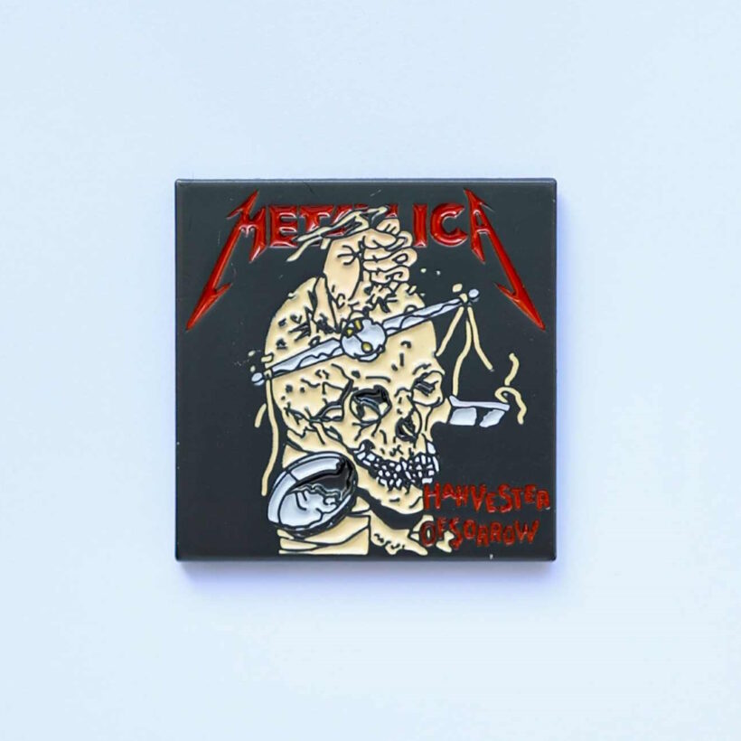 harvester-of-sorrow-EP-cover-enamel-pin-1-1