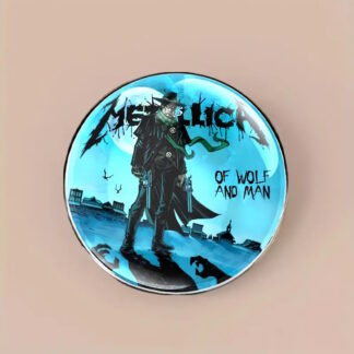 Of Wolf And Man Circular Offset Printed Pin